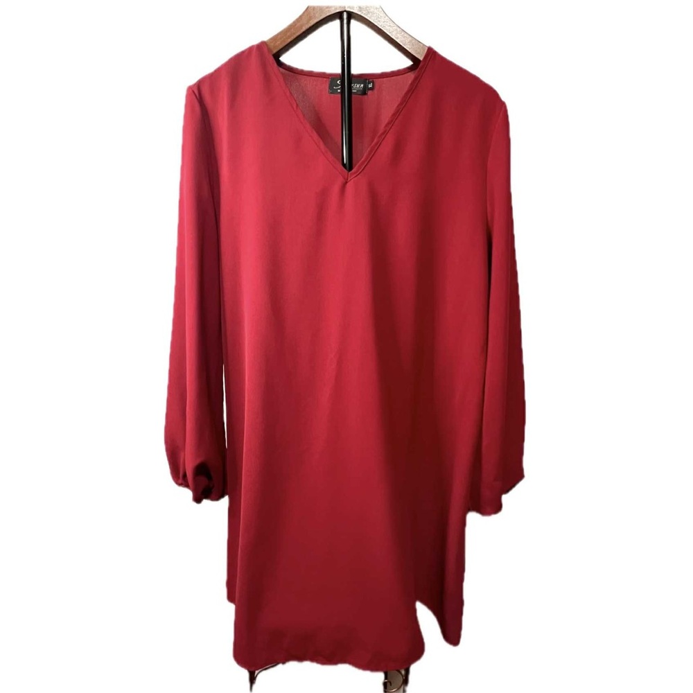 Chic Long Sleeve Red Dress